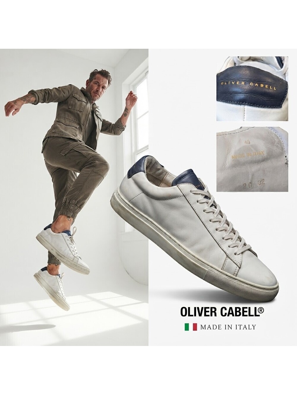 Oliver Cabell Low 1 Men Sneakers Italy | White US 7 Preppy